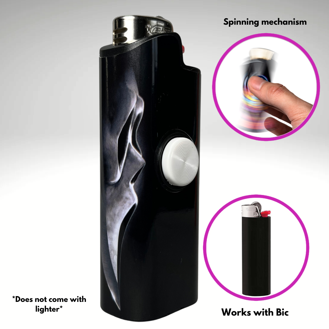 FLKR LYTR®  Fidget Spinner Lighter Case "Scream" for Bic® Spinner Lighter Case