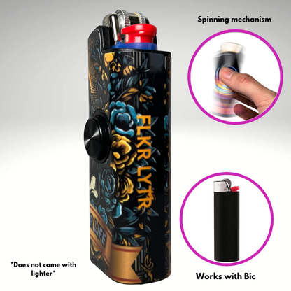 FLKR LYTR®  Fidget Spinner Lighter Case "Ghostman" for Bic® Spinner Lighter Case