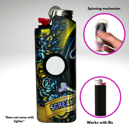 FLKR LYTR®  Fidget Spinner Lighter Case "Ghostman" for Bic® Spinner Lighter Case | FLKR LYTR - $11.99)