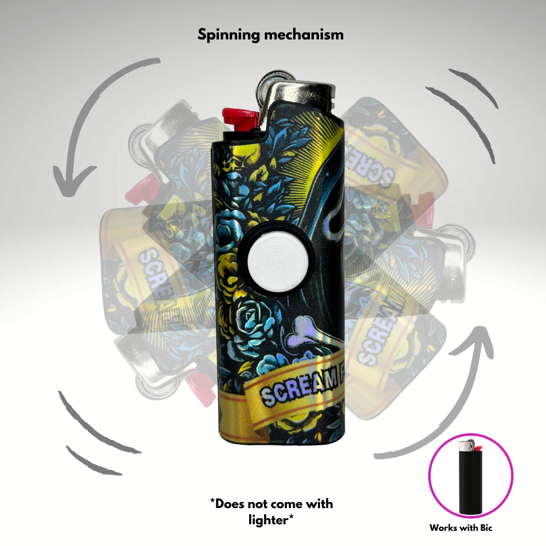 FLKR LYTR®  Fidget Spinner Lighter Case "Ghostman" for Bic® Spinner Lighter Case | FLKR LYTR - $11.99)