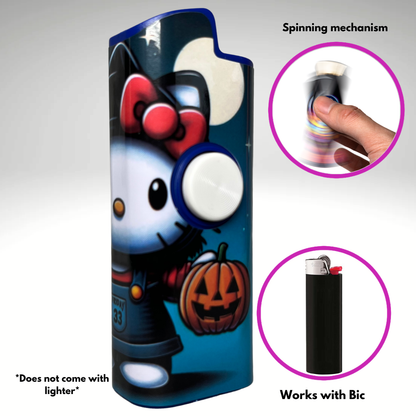 FLKR LYTR®  Fidget Spinner Lighter Case Must Have "Scream Kitty" for Bic® Spinner Lighter Case
