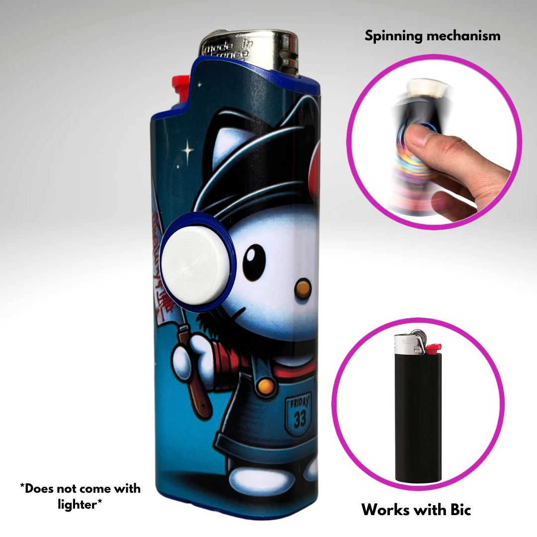 FLKR LYTR®  Fidget Spinner Lighter Case Must Have "Scream Kitty" for Bic® Spinner Lighter Case