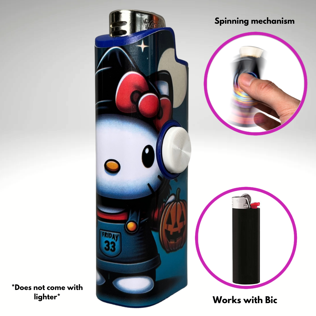 FLKR LYTR®  Fidget Spinner Lighter Case Must Have "Scream Kitty" for Bic® Spinner Lighter Case