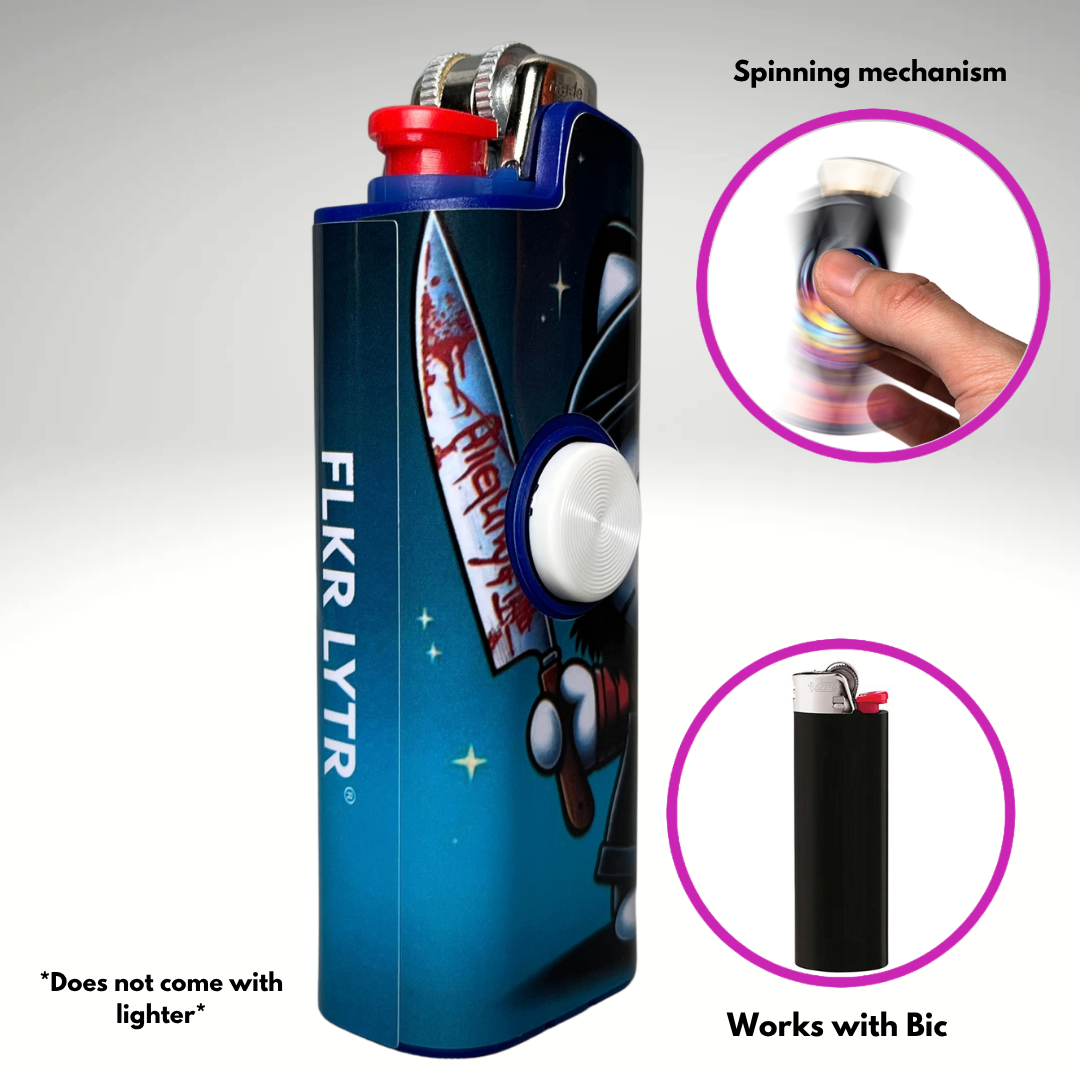 FLKR LYTR®  Fidget Spinner Lighter Case Must Have "Scream Kitty" for Bic® Spinner Lighter Case