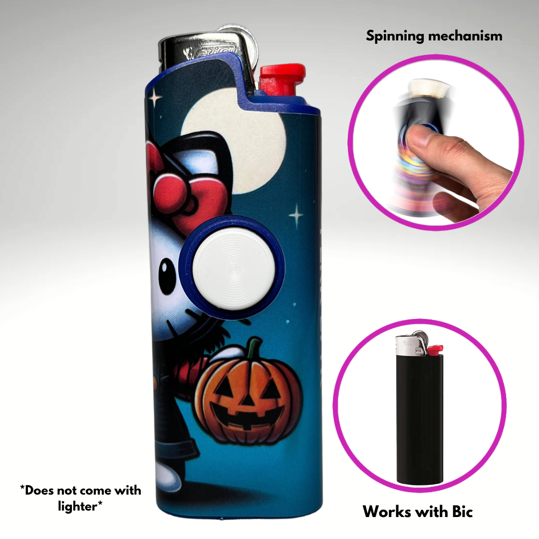 FLKR LYTR®  Fidget Spinner Lighter Case Must Have "Scream Kitty" for Bic® Spinner Lighter Case