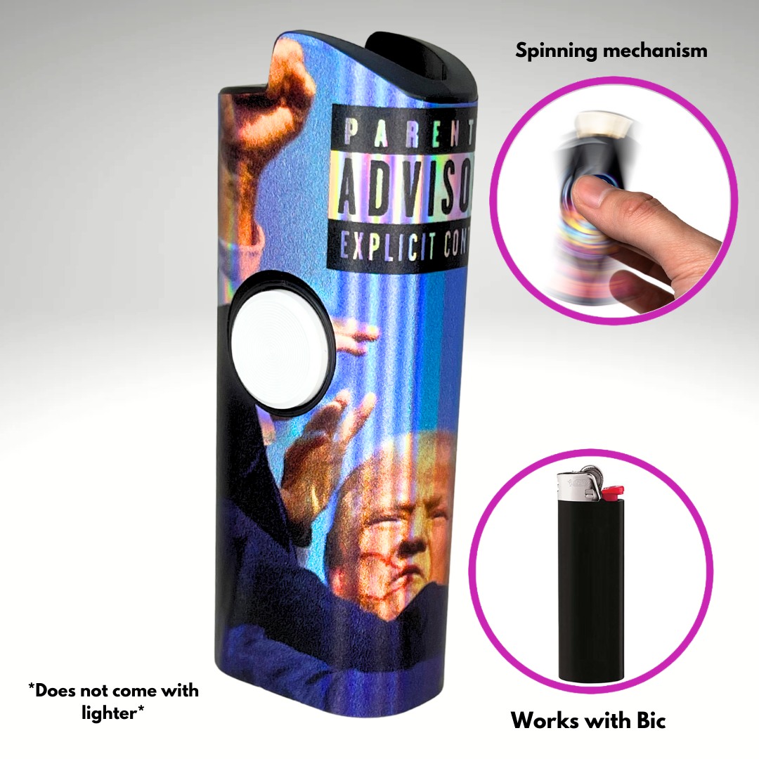 FLKR LYTR® Fidget Spinner Lighter Case "Shot Trump" for Bic® Spinner Lighter Case | FLKR LYTR - $11.99