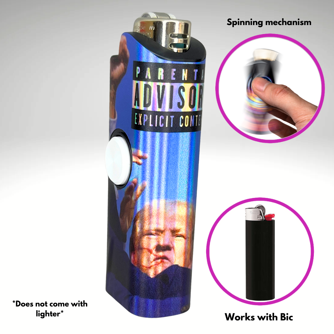 FLKR LYTR® Fidget Spinner Lighter Case "Shot Trump" for Bic® Spinner Lighter Case | FLKR LYTR - $11.99