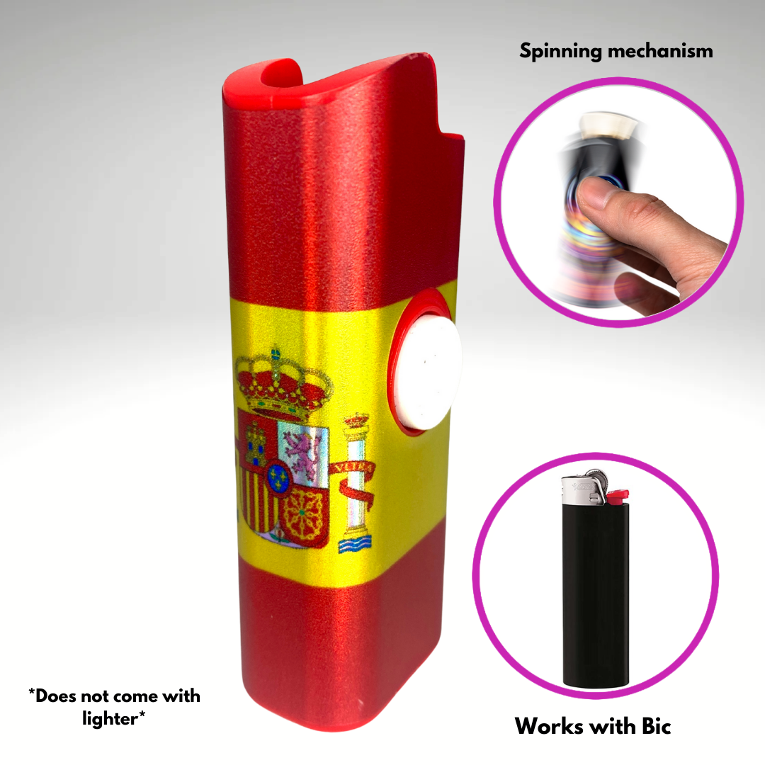 FLKR LYTR® Fidget Spinner Lighter Case "Spain Flag" for Bic® Spinner Lighter Case | FLKR LYTR - $11.99