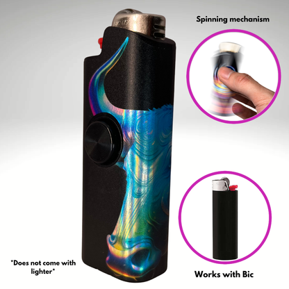FLKR LYTR® Fidget Spinner Lighter Case "Taurus" for Bic® Spinner Lighter Case