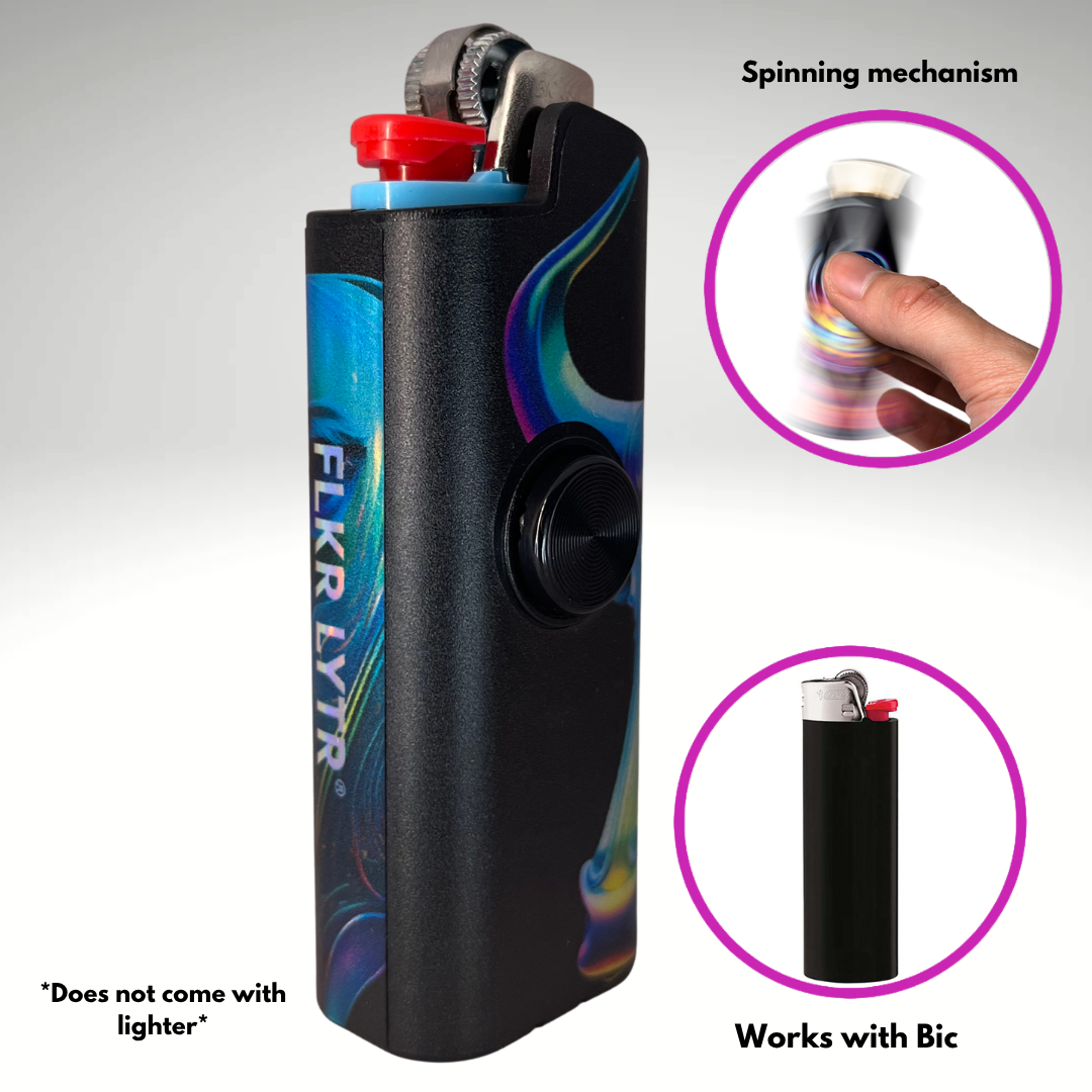 FLKR LYTR® Fidget Spinner Lighter Case "Taurus" for Bic® Spinner Lighter Case