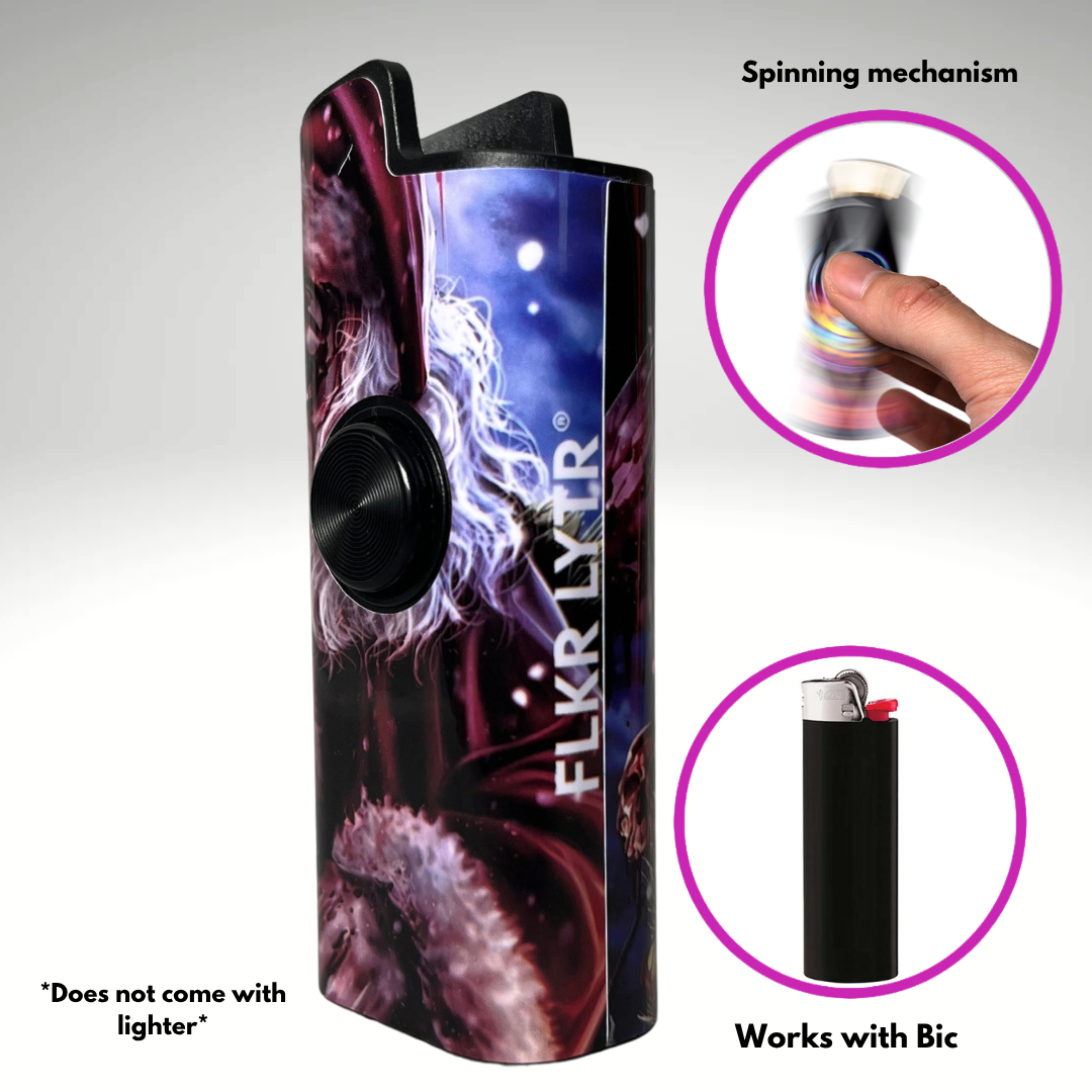 FLKR LYTR®  Fidget Spinner Lighter Case " Xmas Scarifier" for Bic® Spinner Lighter Case