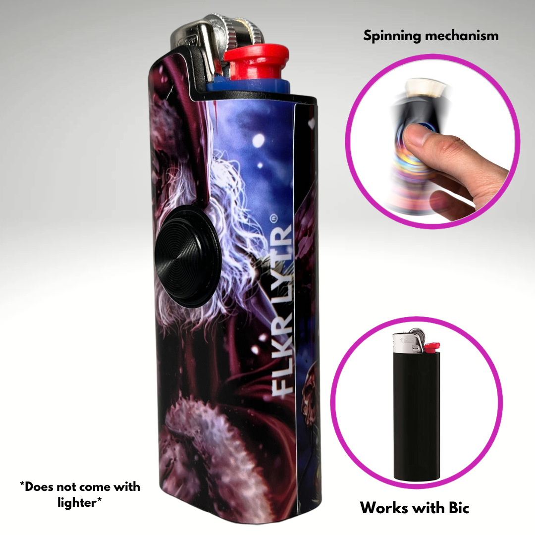 FLKR LYTR®  Fidget Spinner Lighter Case " Xmas Scarifier" for Bic® Spinner Lighter Case