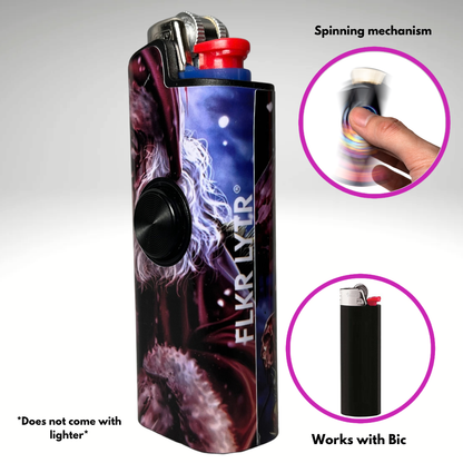 FLKR LYTR®  Fidget Spinner Lighter Case " Xmas Scarifier" for Bic® Spinner Lighter Case