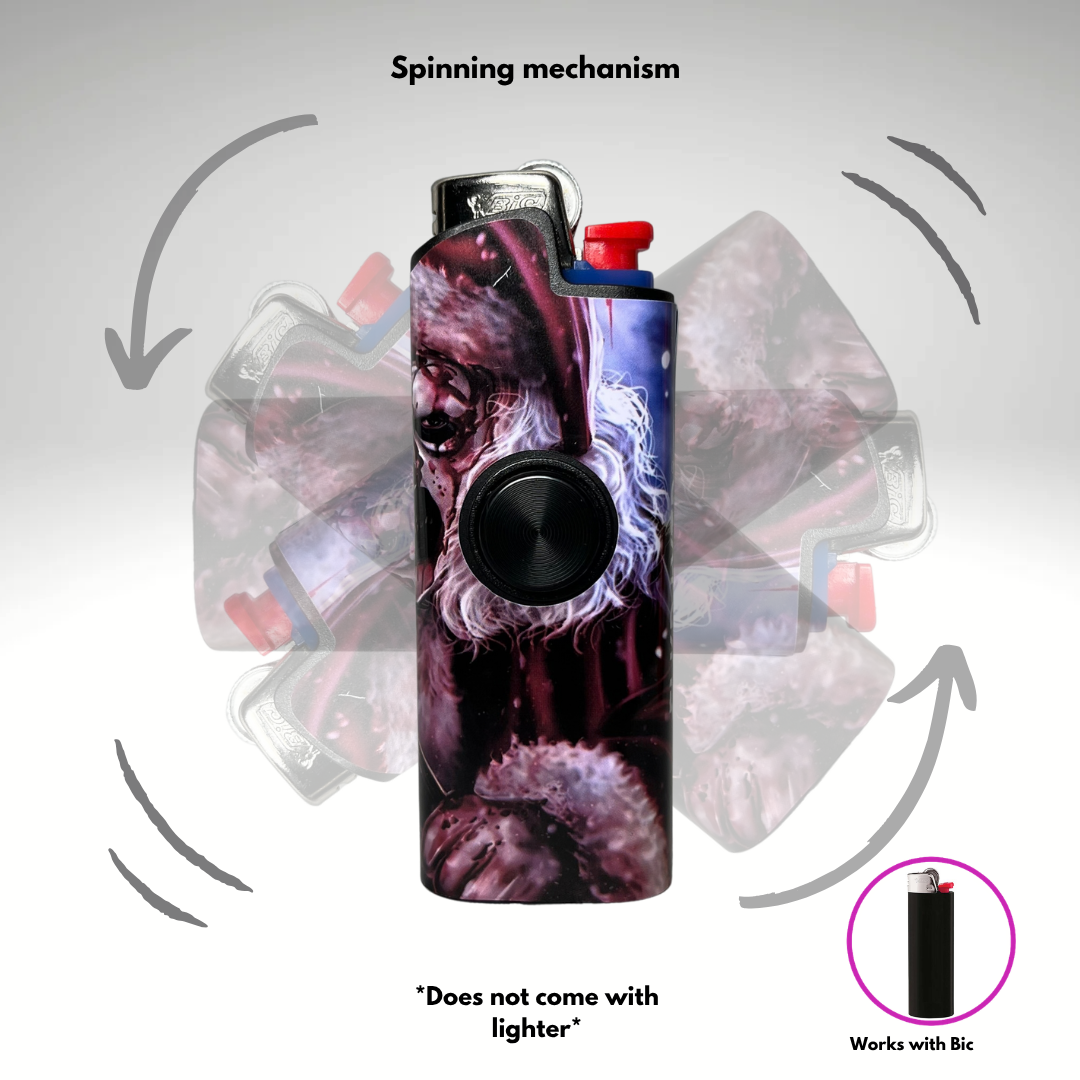 FLKR LYTR®  Fidget Spinner Lighter Case " Xmas Scarifier" for Bic® Spinner Lighter Case