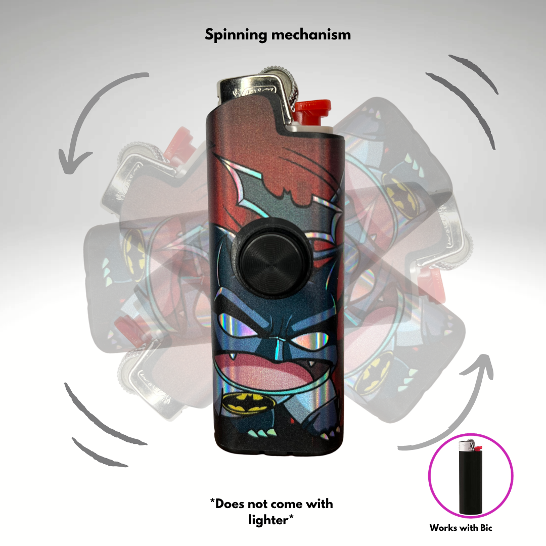 FLKR LYTR® Amazon Prime Must Have Fidget Spinner Lighter Case "The Dark Bulb" for Bic® Lighter Case