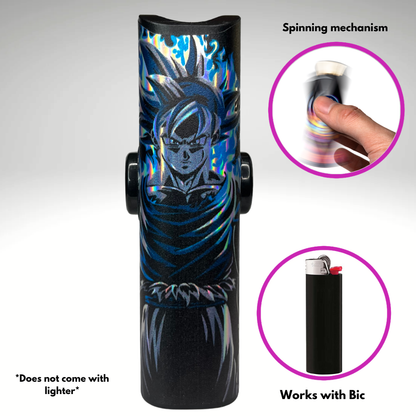 FLKR LYTR® Amazon Prime Must Have Fidget Spinner Lighter Case "UI Goku" for Bic® Lighter Case