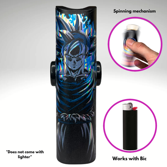 FLKR LYTR® Amazon Prime Must Have Fidget Spinner Lighter Case "UI Goku" for Bic® Lighter Case