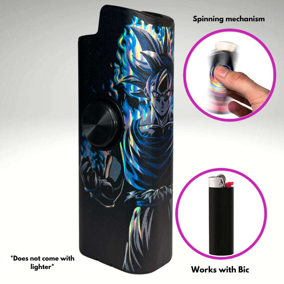 FLKR LYTR® Amazon Prime Must Have Fidget Spinner Lighter Case "UI Goku" for Bic® Lighter Case