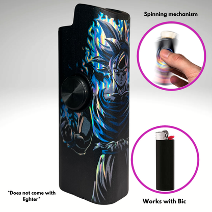 FLKR LYTR® Amazon Prime Must Have Fidget Spinner Lighter Case "UI Goku" for Bic® Lighter Case