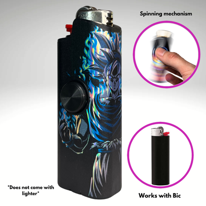 FLKR LYTR® Amazon Prime Must Have Fidget Spinner Lighter Case "UI Goku" for Bic® Lighter Case