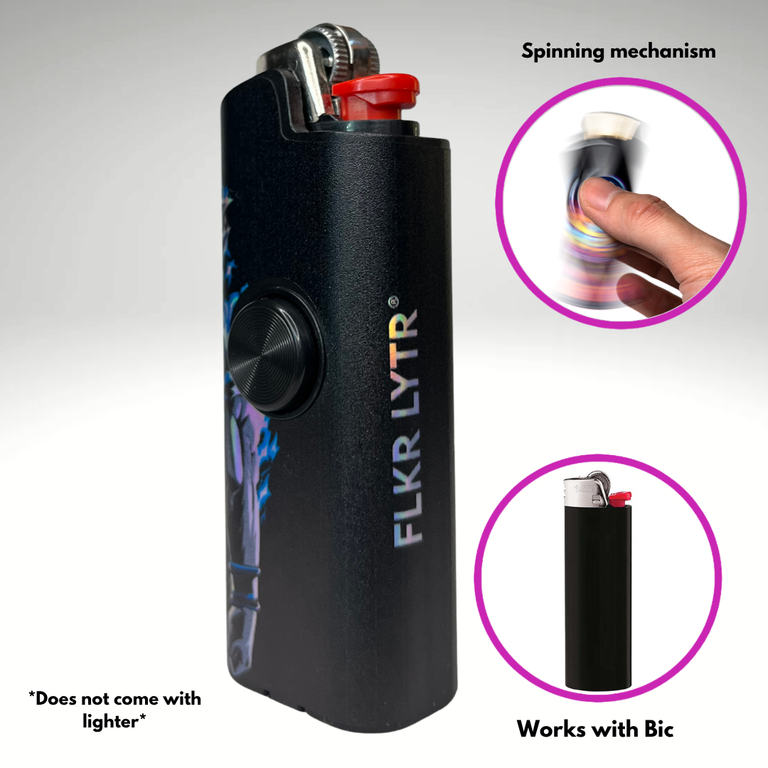 FLKR LYTR® Amazon Prime Must Have Fidget Spinner Lighter Case "UI Goku" for Bic® Lighter Case
