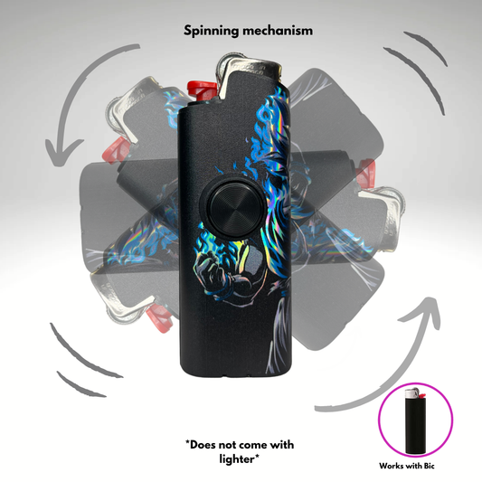 FLKR LYTR® Amazon Prime Must Have Fidget Spinner Lighter Case "UI Goku" for Bic® Lighter Case