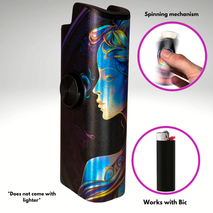FLKR LYTR® Fidget Spinner Lighter Case "Virgo" for Bic® Spinner Lighter Case