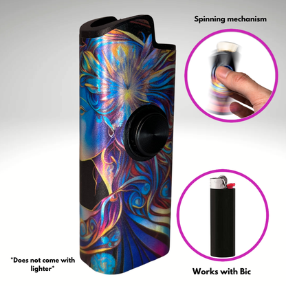 FLKR LYTR® Fidget Spinner Lighter Case "Virgo" for Bic® Spinner Lighter Case