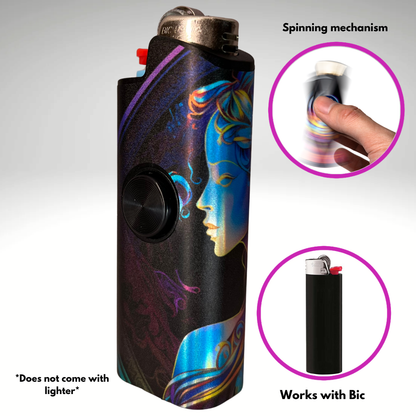 FLKR LYTR® Fidget Spinner Lighter Case "Virgo" for Bic® Spinner Lighter Case