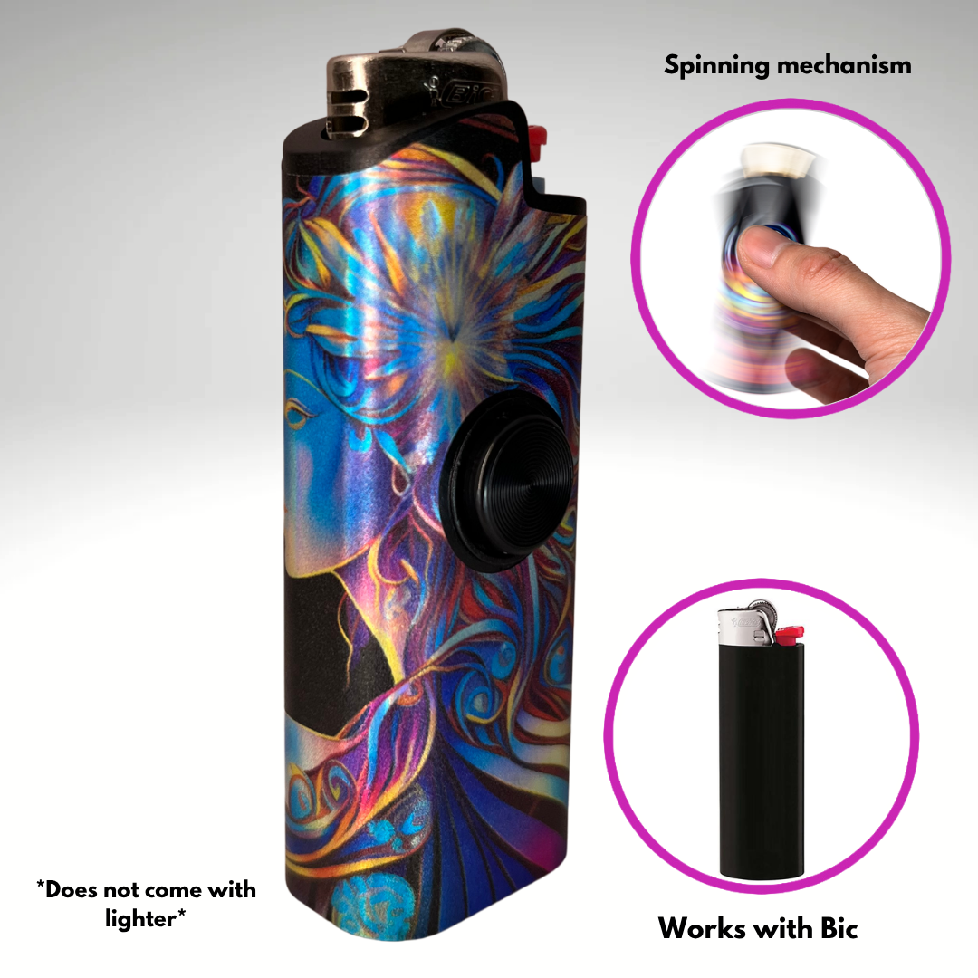 FLKR LYTR® Fidget Spinner Lighter Case "Virgo" for Bic® Spinner Lighter Case