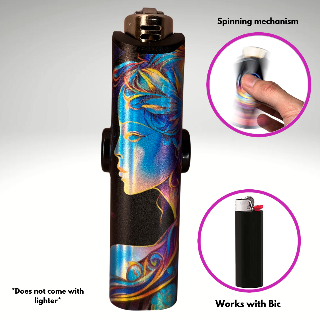 FLKR LYTR® Fidget Spinner Lighter Case "Virgo" for Bic® Spinner Lighter Case