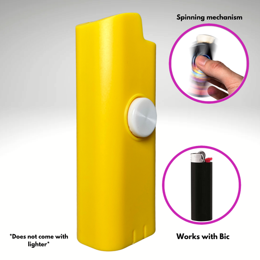 FLKR LYTR® Yellow Fidget Spinner Lighter Case Amazon Must Have "Yellow" for Bic® Spinner Lighter Case