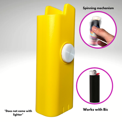 FLKR LYTR® Yellow Fidget Spinner Lighter Case Amazon Must Have "Yellow" for Bic® Spinner Lighter Case