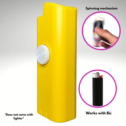FLKR LYTR® Yellow Fidget Spinner Lighter Case Amazon Must Have "Yellow" for Bic® Spinner Lighter Case