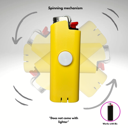 FLKR LYTR® Yellow Fidget Spinner Lighter Case Amazon Must Have "Yellow" for Bic® Spinner Lighter Case