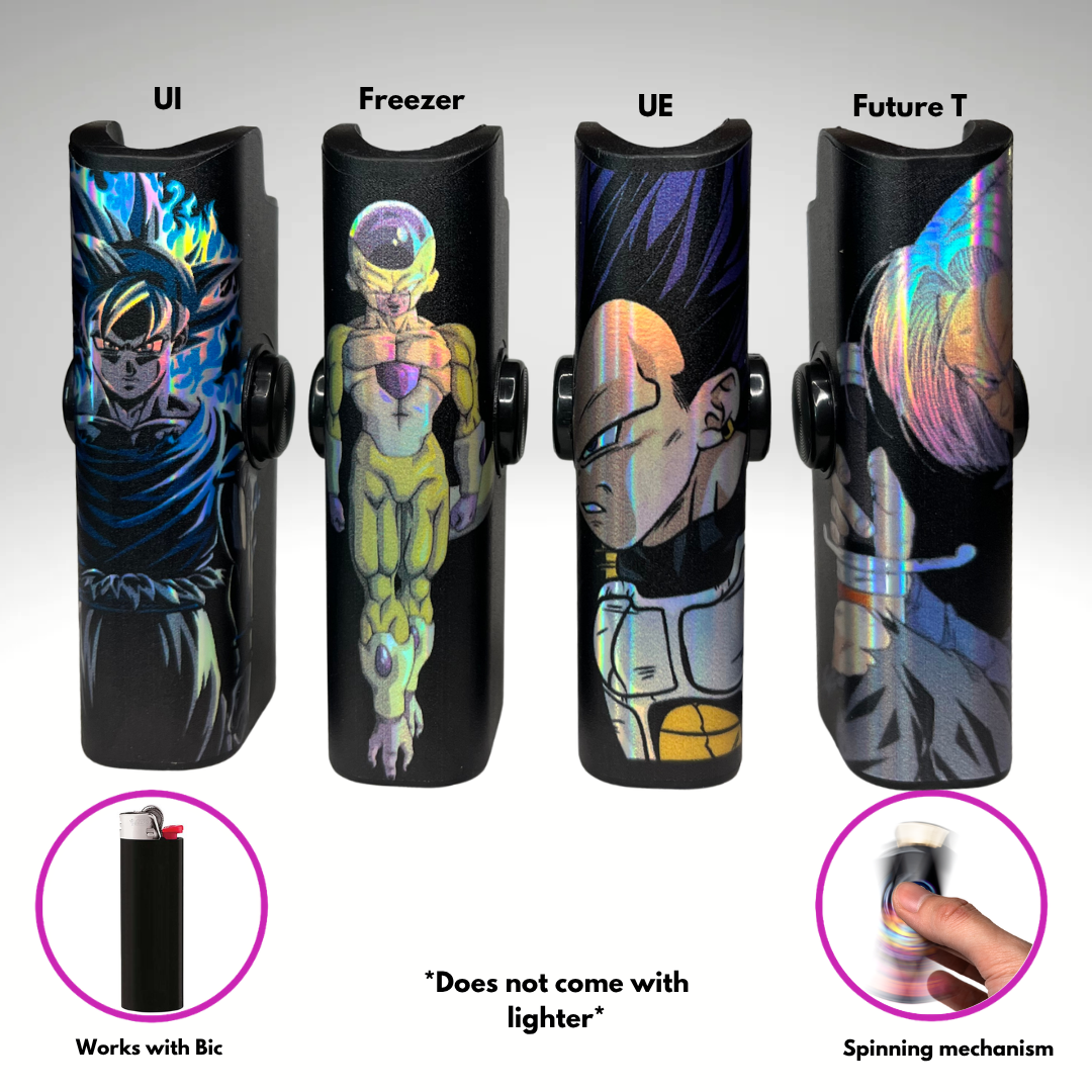 FLKR LYTR: "Z Pack" 4pcs Fidget Spinner Case for Bic Lighters- High-Quality Body for Bic Lighter and Spinning Mechanism