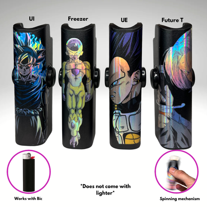 FLKR LYTR: "Z Pack" 4pcs Fidget Spinner Case for Bic Lighters- High-Quality Body for Bic Lighter and Spinning Mechanism