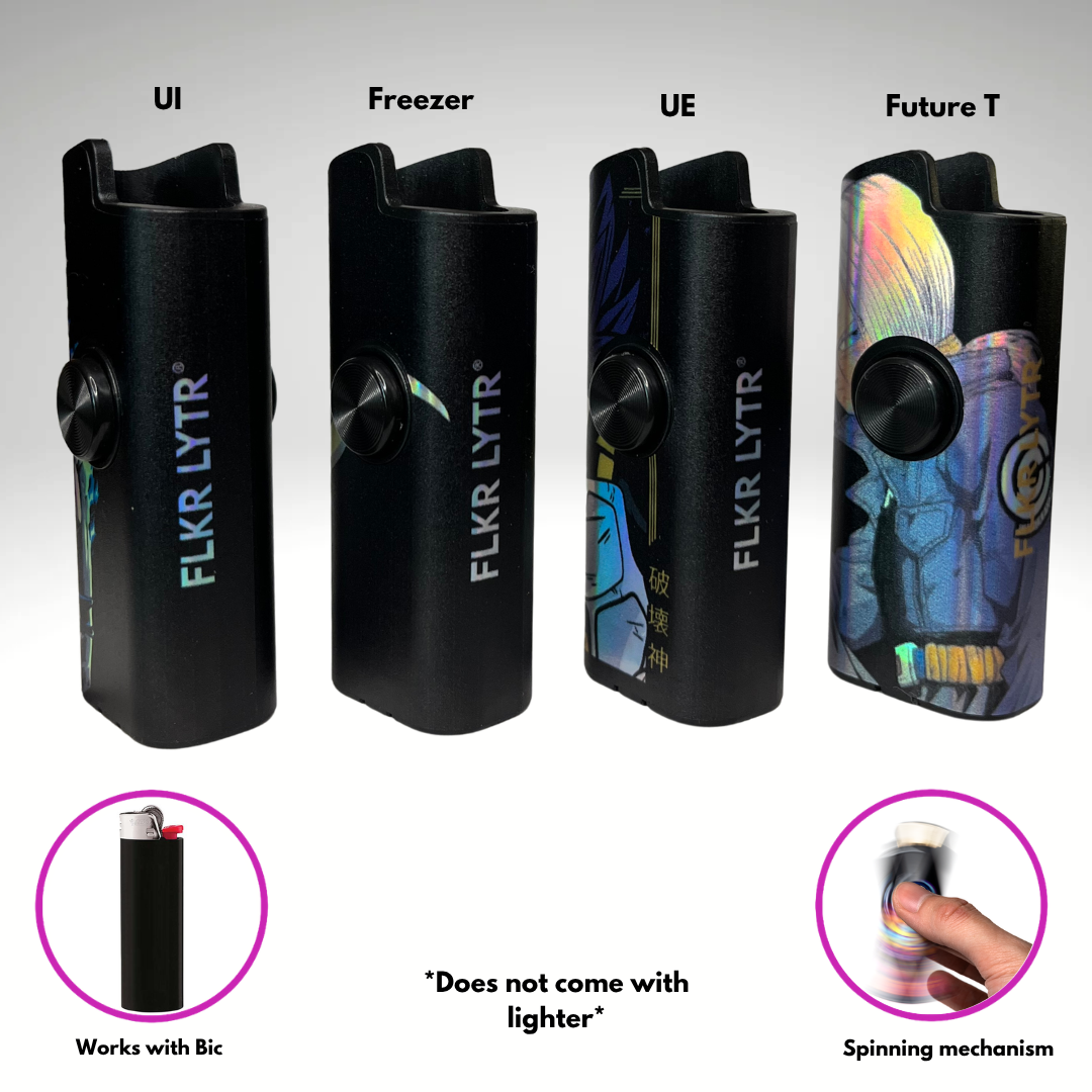 FLKR LYTR: "Z Pack" 4pcs Fidget Spinner Case for Bic Lighters- High-Quality Body for Bic Lighter and Spinning Mechanism