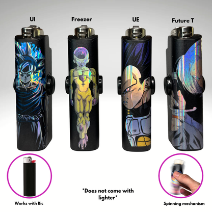 FLKR LYTR: "Z Pack" 4pcs Fidget Spinner Case for Bic Lighters- High-Quality Body for Bic Lighter and Spinning Mechanism
