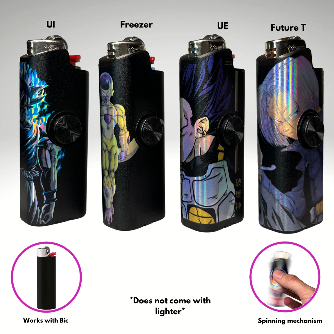 FLKR LYTR: "Z Pack" 4pcs Fidget Spinner Case for Bic Lighters- High-Quality Body for Bic Lighter and Spinning Mechanism