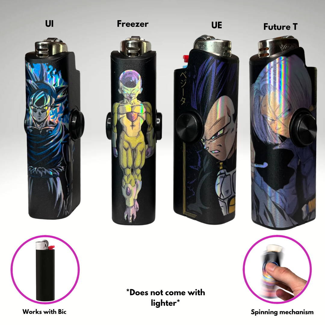 FLKR LYTR: "Z Pack" 4pcs Fidget Spinner Case for Bic Lighters- High-Quality Body for Bic Lighter and Spinning Mechanism