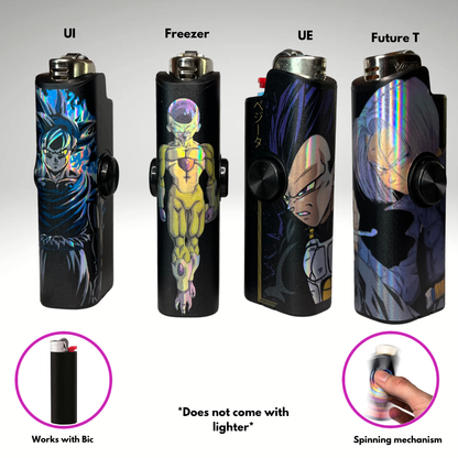 FLKR LYTR: "Z Pack" 4pcs Fidget Spinner Case for Bic Lighters- High-Quality Body for Bic Lighter and Spinning Mechanism