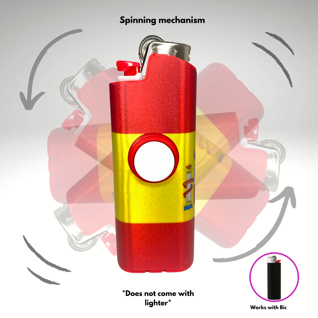 FLKR LYTR® Fidget Spinner Lighter Case "Spain Flag" for Bic® Spinner Lighter Case | FLKR LYTR - $11.99