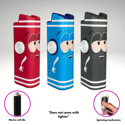 FLKR LYTR® Towlie Pack"Blue, Black, Red" Fidget Spinner Lighter Case for Bic® Spinner Lighter Case | FLKR LYTR