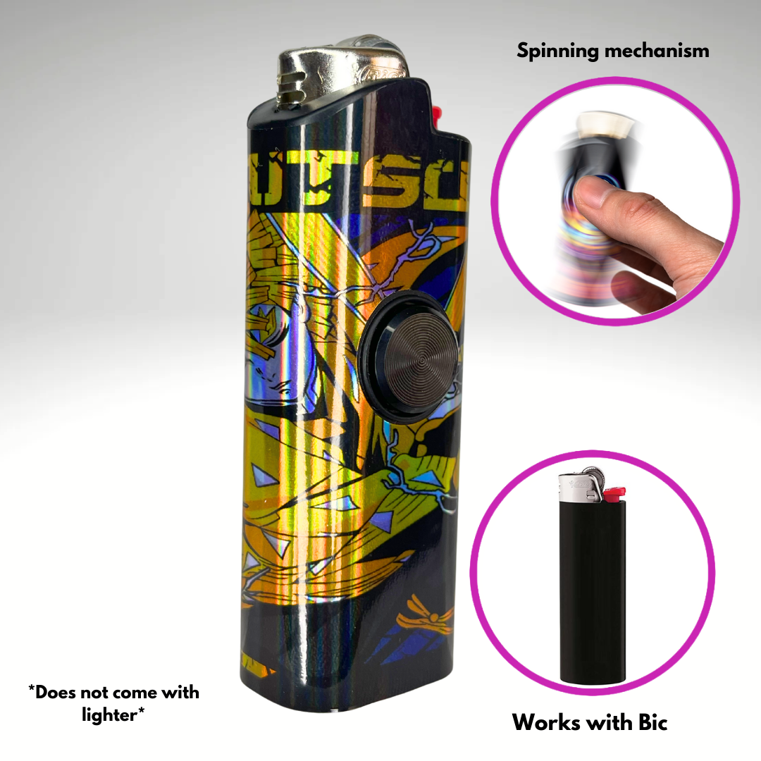 FLKR LYTR® Amazon Prime Must Have Fidget Spinner Lighter Case "Zenitsu" for Bic® Lighter Case - $11.99