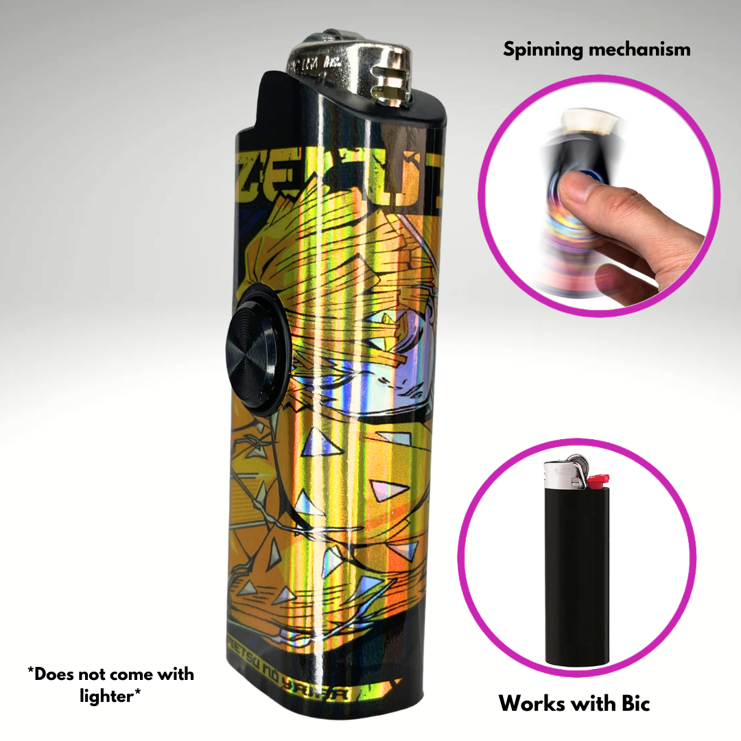 FLKR LYTR® Amazon Prime Must Have Fidget Spinner Lighter Case "Zenitsu" for Bic® Lighter Case - $11.99