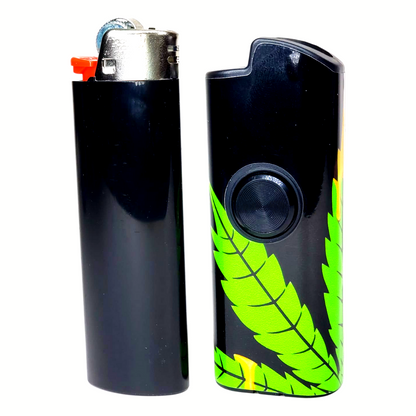 FLKR LYTR® Fidget Spinner Lighter Case "Green Drip" for Bic® Lighter Case - $12.49