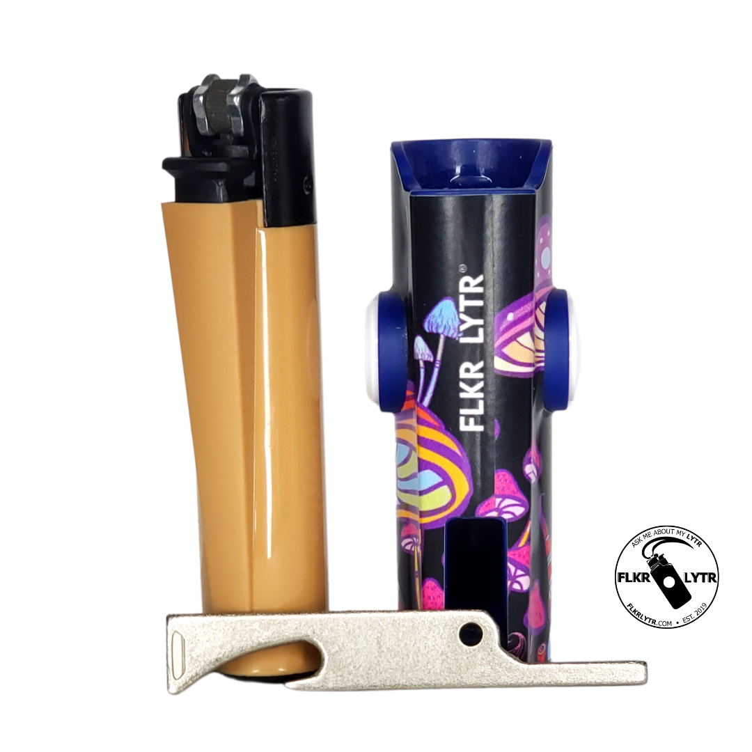 FLKR LYTR® Fidget Spinner Lighter Case "Mushroom Garden" for Clipper Lighter® Case - $13.49