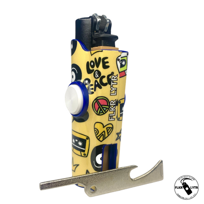 FLKR LYTR® Fidget Spinner Lighter Case "Love and Peace" for Clipper Lighter® Case fidget spinner lighter case - $11.99